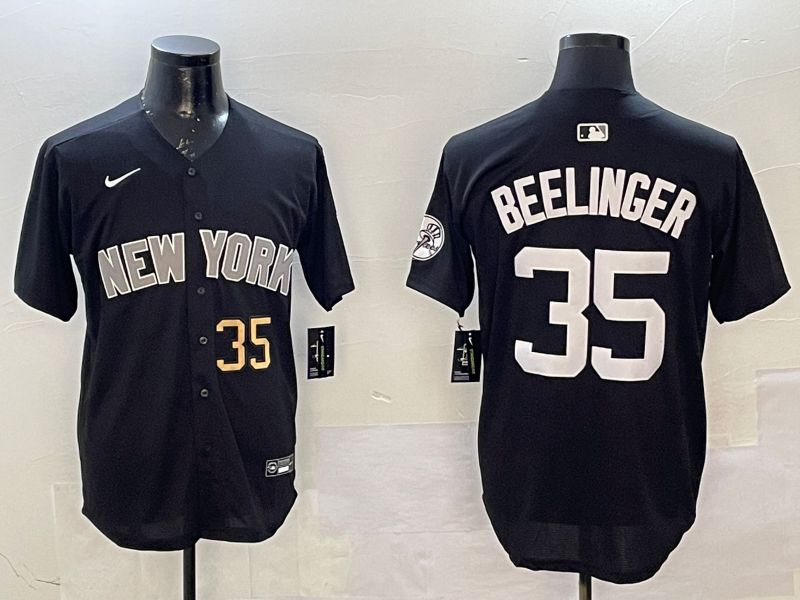 Men New York Yankees #35 Beelinger Black Game Nike 2025 MLB Jersey style 2